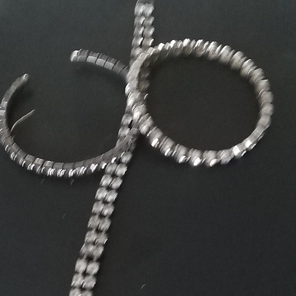 3 Rhinestone Chain Bracelet Set - Silver